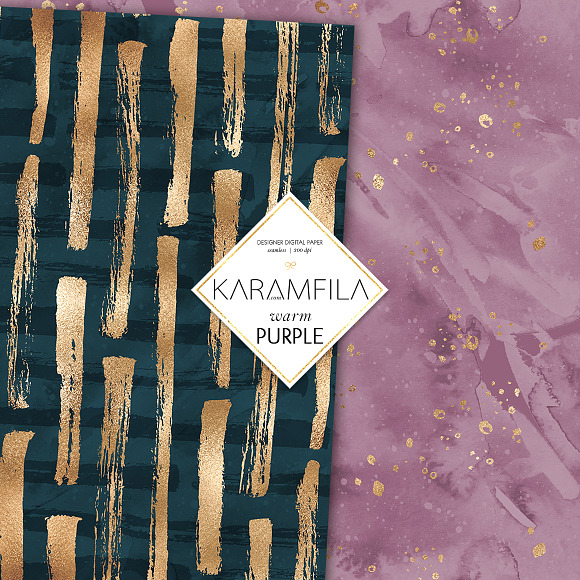 Abstract Violet & Gold Patterns in Patterns - product preview 1