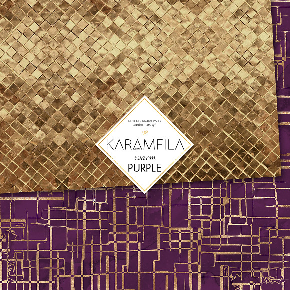 Abstract Violet & Gold Patterns in Patterns - product preview 2