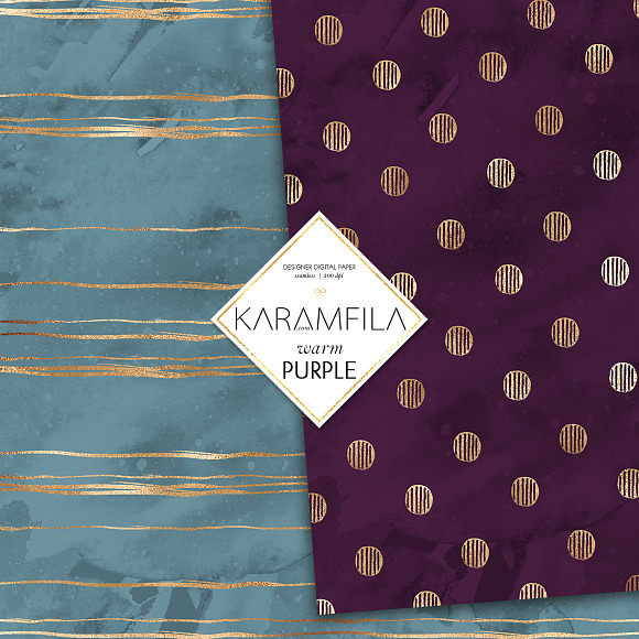 Abstract Violet & Gold Patterns in Patterns - product preview 3