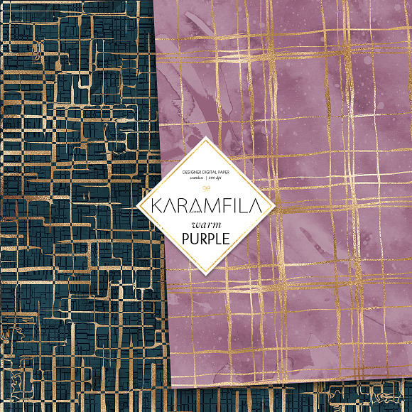 Abstract Violet & Gold Patterns in Patterns - product preview 5