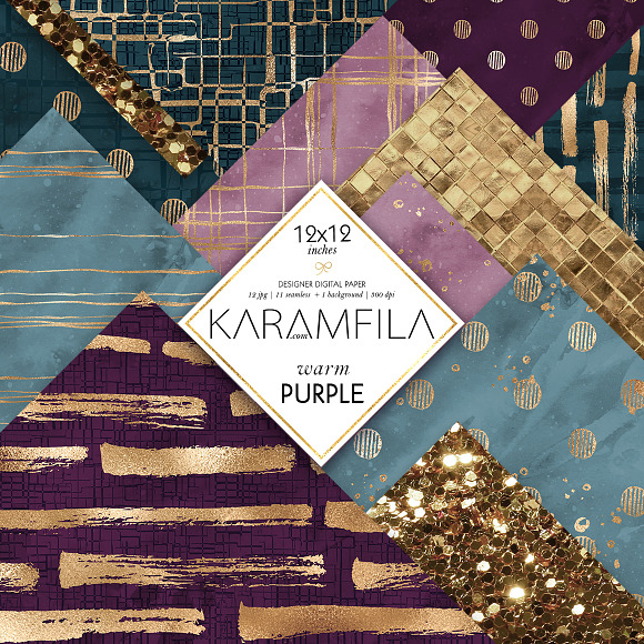 Abstract Violet & Gold Patterns in Patterns - product preview 8