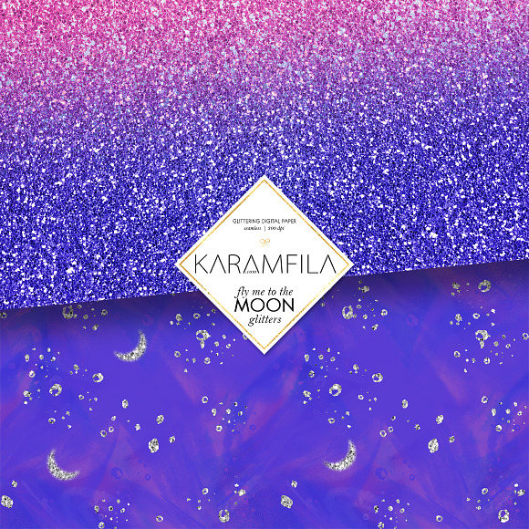 Violet & Pink Glitter Textures in Patterns - product preview 1