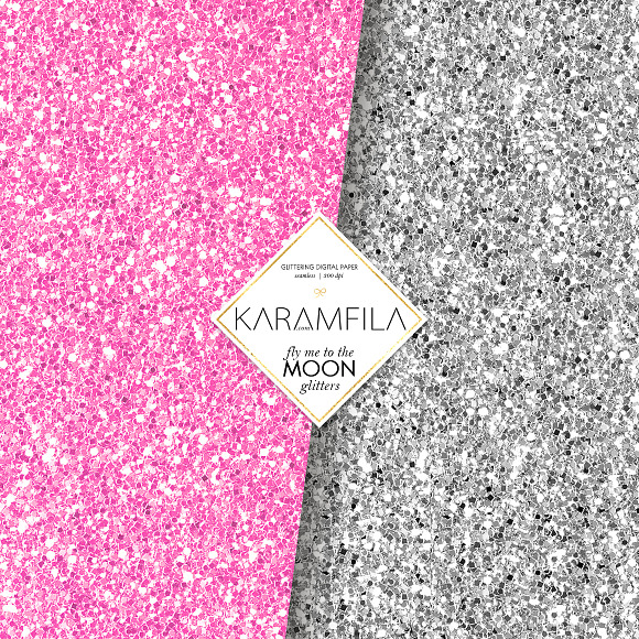 Violet & Pink Glitter Textures in Patterns - product preview 2