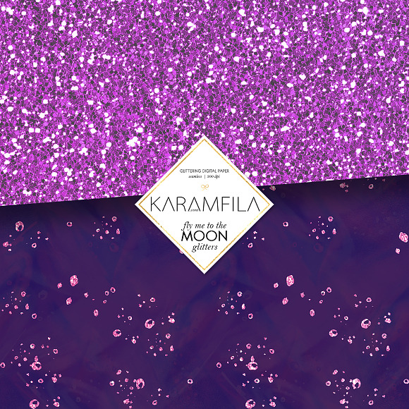 Violet & Pink Glitter Textures in Patterns - product preview 3