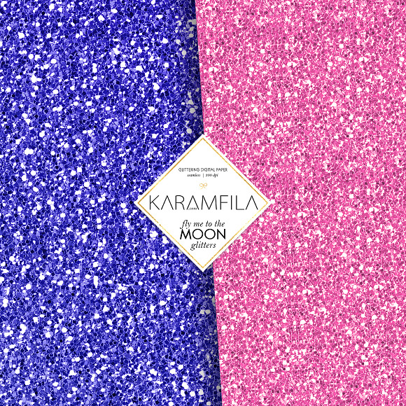 Violet & Pink Glitter Textures in Patterns - product preview 4