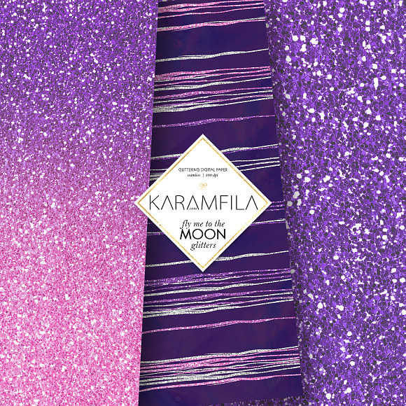Violet & Pink Glitter Textures in Patterns - product preview 5