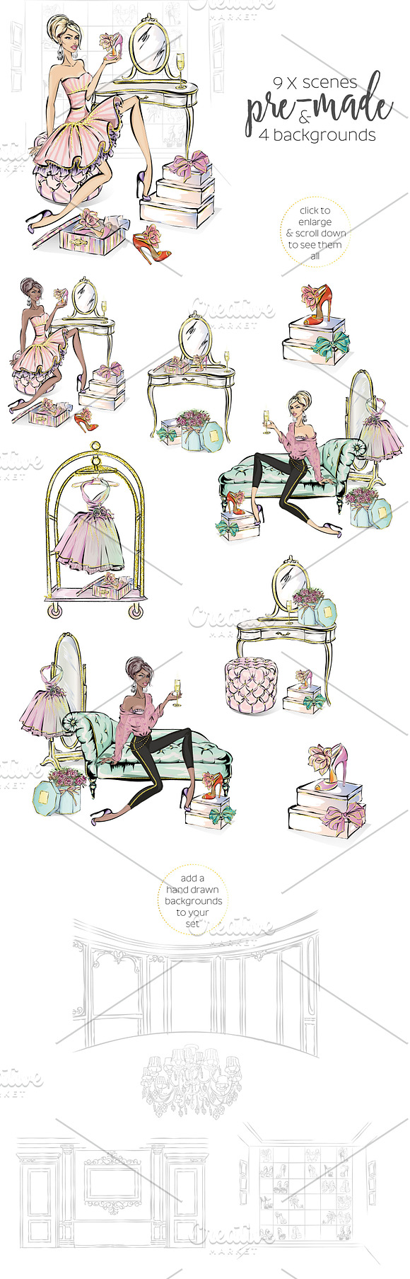 Lifestyle Fashion Clipart in Illustrations - product preview 3