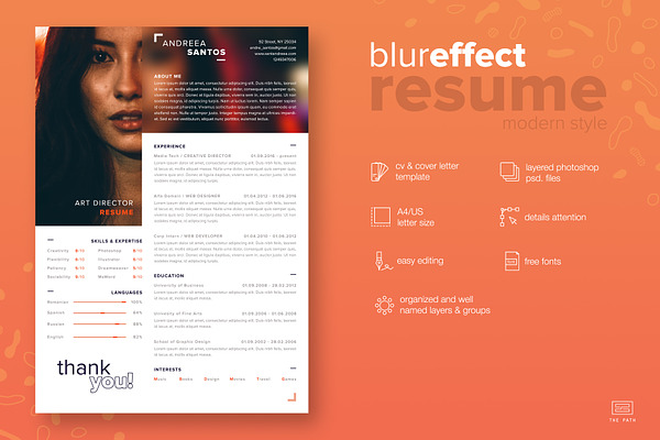 Blur Style Resume / CV - Modern