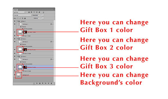 Gixt boxes (you can change colors) in Product Mockups - product preview 1