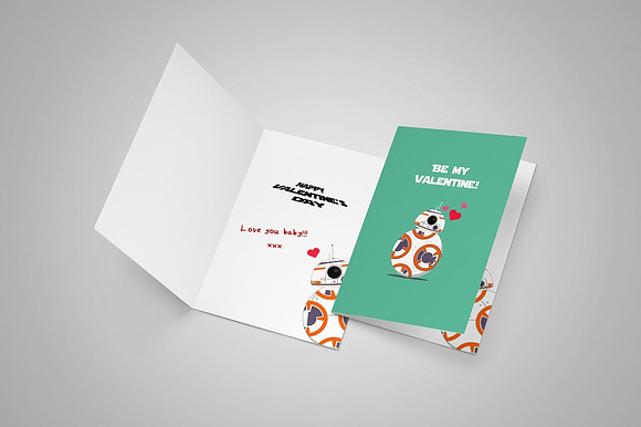 Cute Droid Card for Wishes in Card Templates - product preview 2