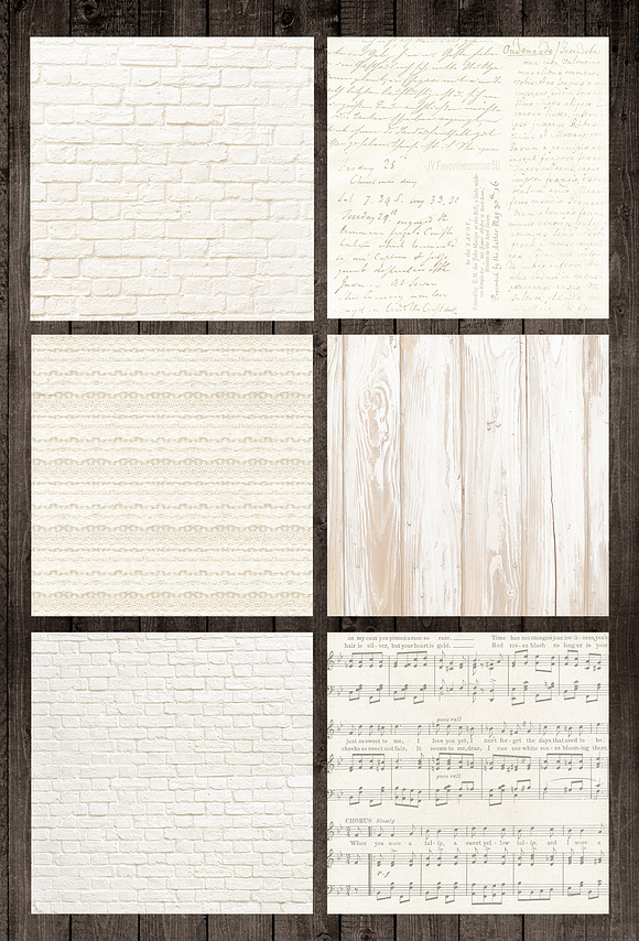 White Wood Brick Texture Paper Set in Textures - product preview 1
