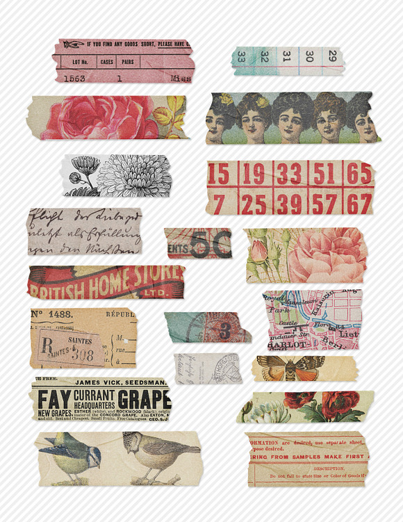Wishi Washi Vintage Ephemera Tape in Objects - product preview 1