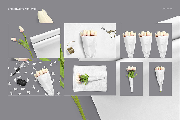 Flower Wrapping Paper Mockup Set in Product Mockups - product preview 2