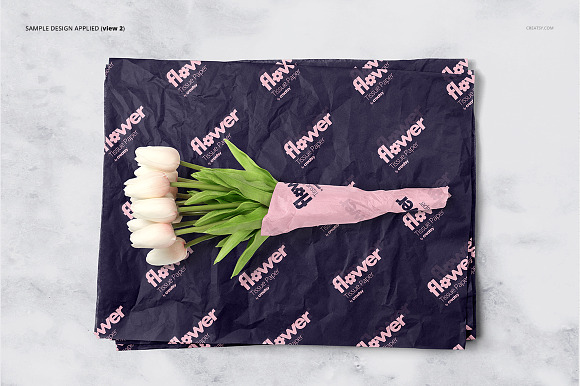 Flower Wrapping Paper Mockup Set in Product Mockups - product preview 7
