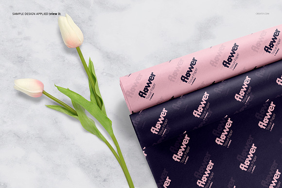 Flower Wrapping Paper Mockup Set in Product Mockups - product preview 8