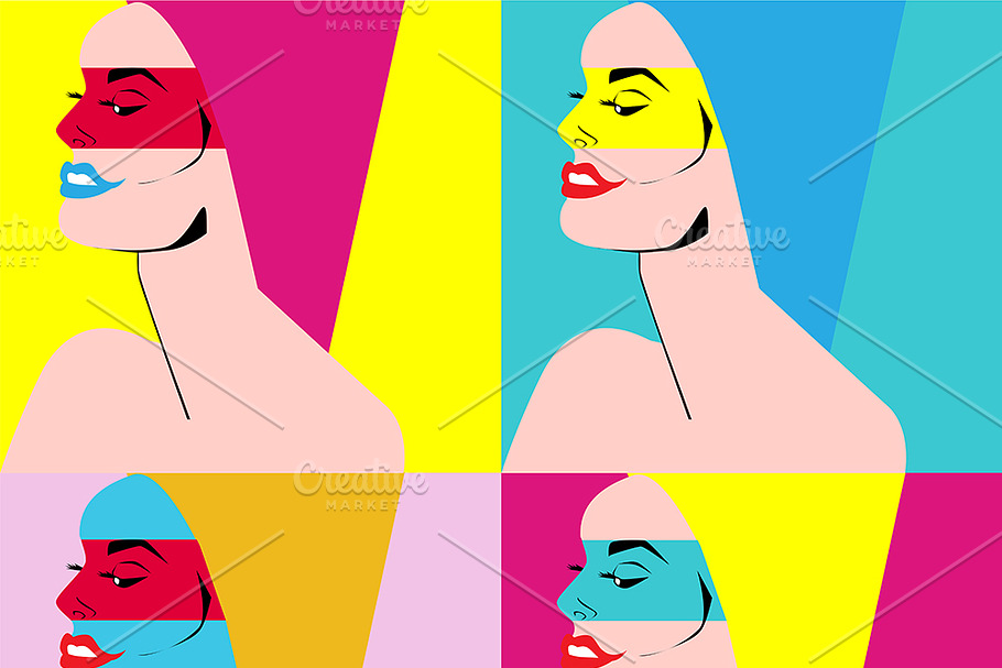Pop art beauty woman vector in Graphics - product preview 8