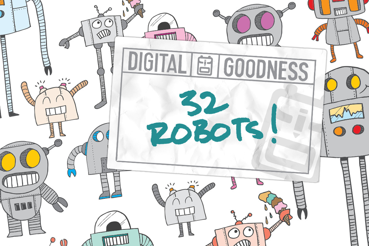 32 Robots! in Illustrations - product preview 8