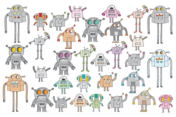 32 Robots! in Illustrations - product preview 1