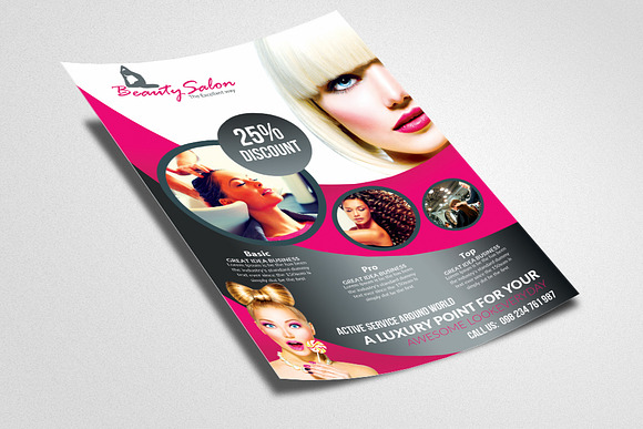  Beauty Salon Flyer Template in Flyer Templates - product preview 1