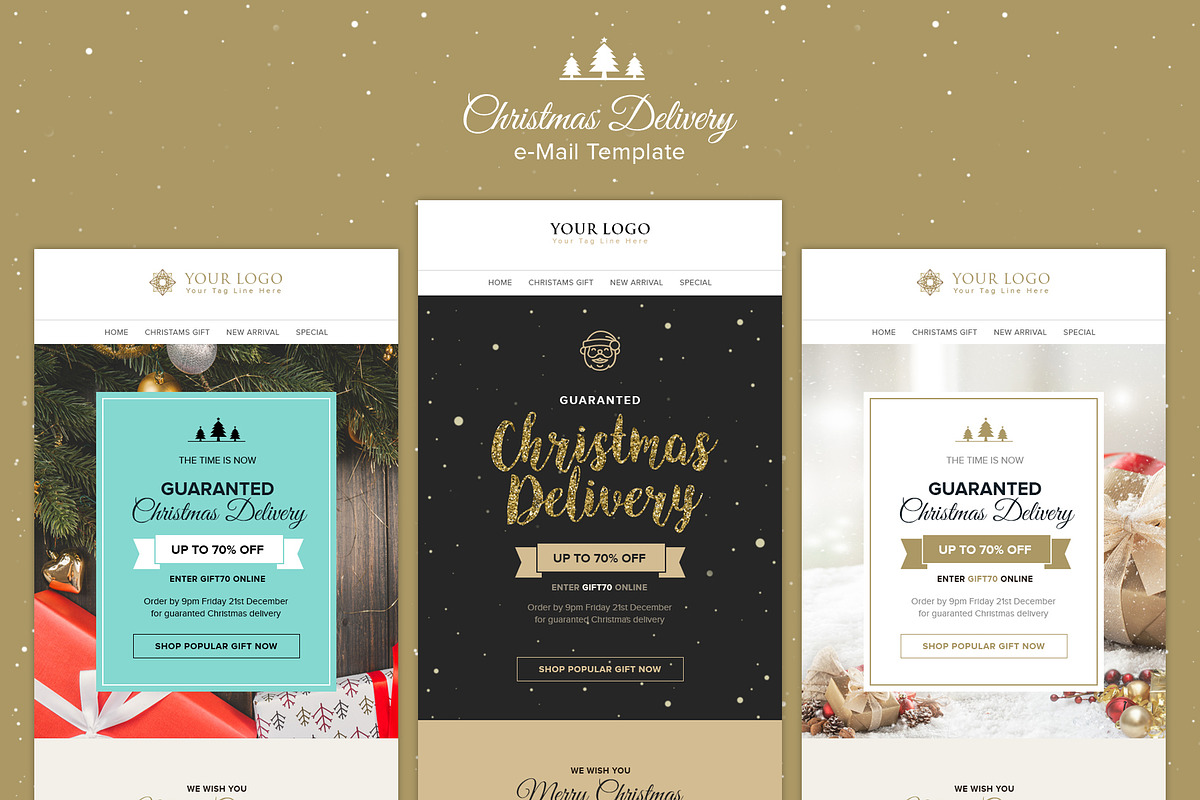 Christmas Delivery Bundle (19 Email) in Mailchimp Templates - product preview 8