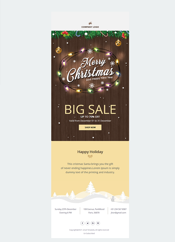 Christmas Delivery Bundle (19 Email) in Mailchimp Templates - product preview 3