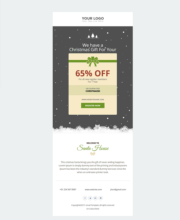 Christmas Delivery Bundle (19 Email) in Mailchimp Templates - product preview 5