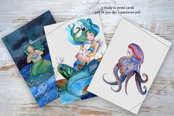 Watercolor nautical set in Illustrations - product preview 4