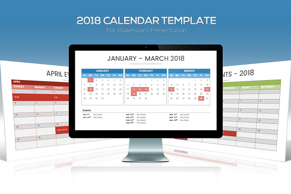 2018 Calendar Powerpoint Template in PowerPoint Templates - product preview 1