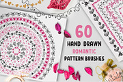60 Hand Drawn Romantic Pattern Brush