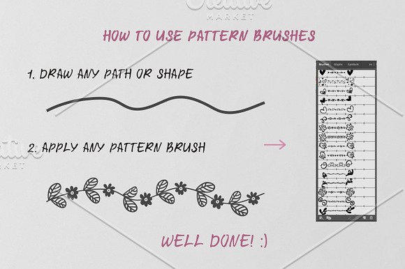 60 Hand Drawn Romantic Pattern Brush in Photoshop Brushes - product preview 4