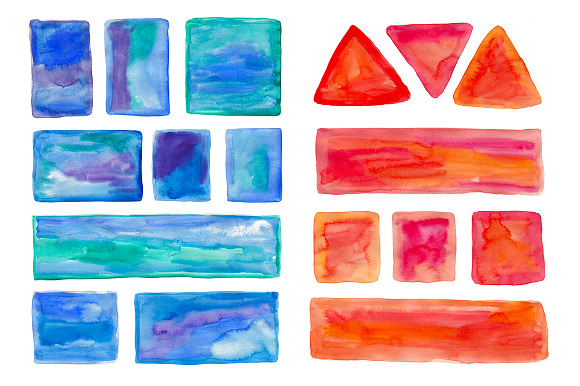 Blue & Red watercolor backgrounds in Textures - product preview 1