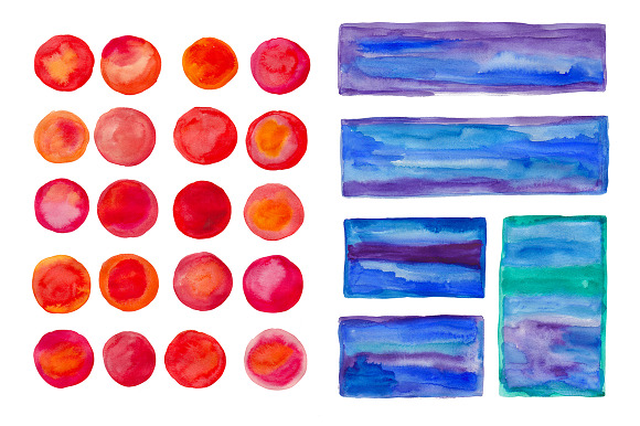 Blue & Red watercolor backgrounds in Textures - product preview 2