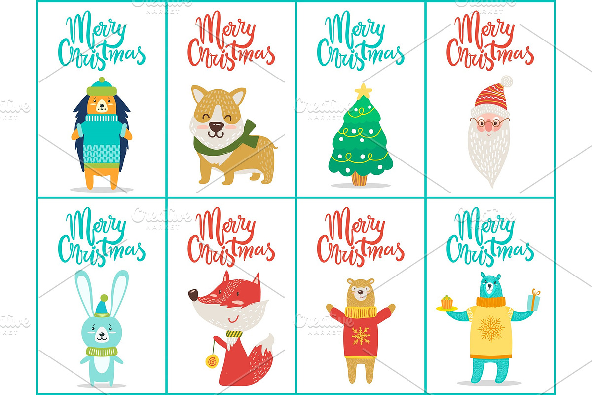 Merry Christmas Big Set on Vector Illustration in Objects - product preview 8