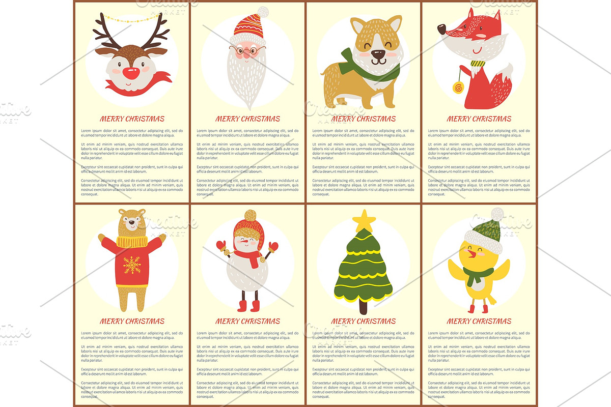Merry Christmas Posters Vector Illustration in Objects - product preview 8