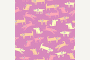 Dog pattern with pink background