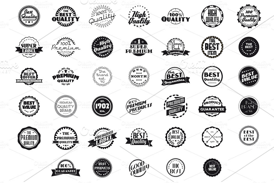 40 Premium Badges in Objects - product preview 8