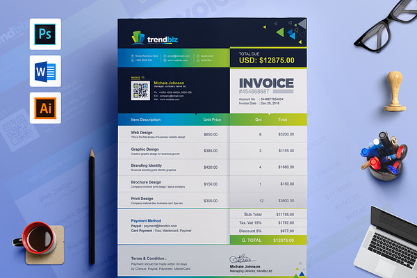 Business Invoice MS Word Template