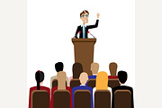 Businessman public speaking