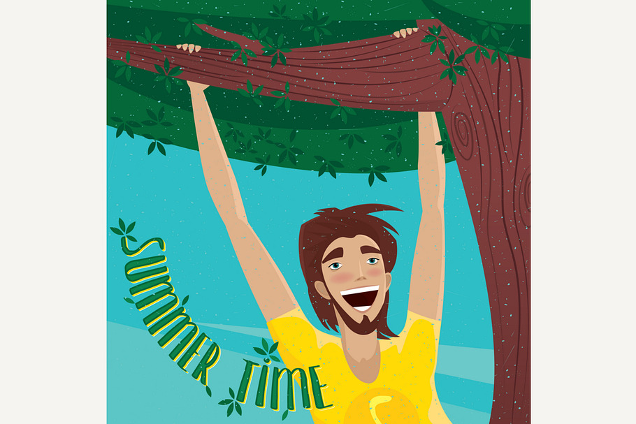 Man enjoying summer in Illustrations - product preview 8