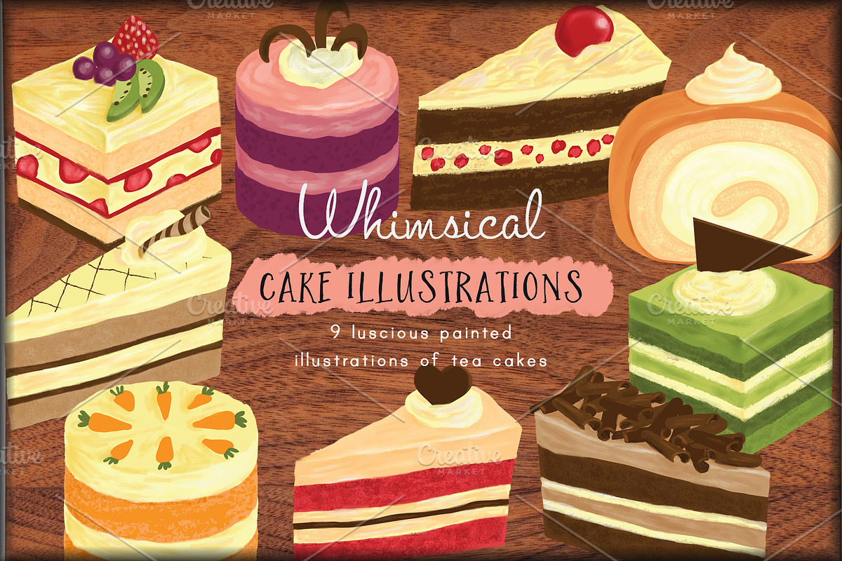 Cakes & Desserts Clip Art in Illustrations - product preview 8