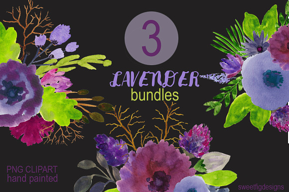 watercolor Flower Bundles in Illustrations - product preview 1