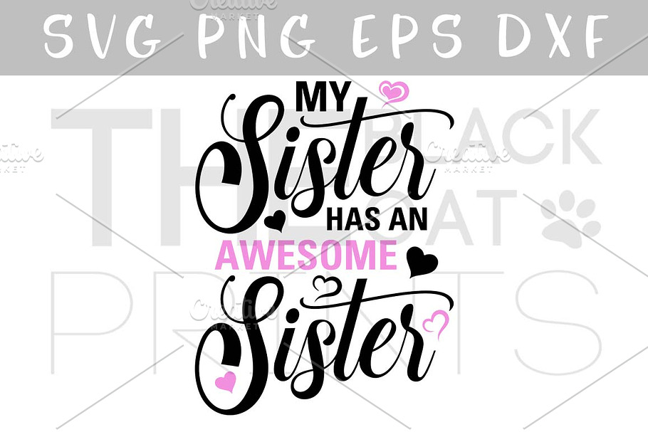 My sister has an awesome sister SVG in Illustrations - product preview 8