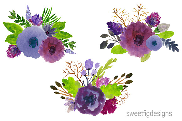 watercolor Flower Bundles in Illustrations - product preview 2