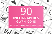 90 Infographics Glyph Icons
