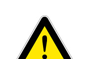 Bright yellow warning sign