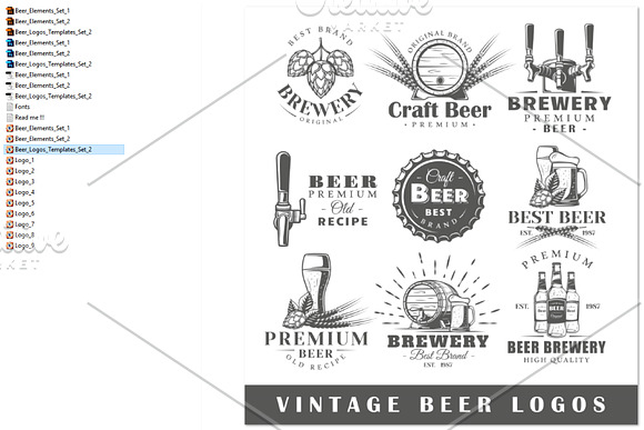 9 Beer Logos Templates Vol.2 in Logo Templates - product preview 3