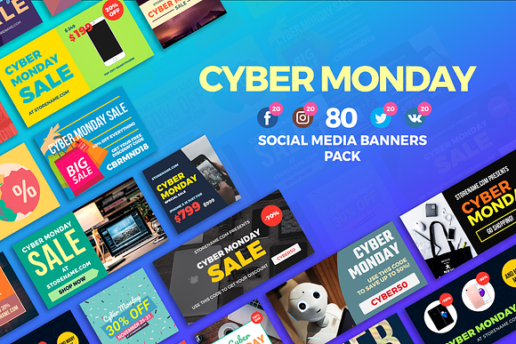 Cyber Monday - SMM Banners Pack in Instagram Templates - product preview 8