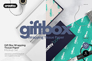 GiftBox Wrapping Tissue Paper Mockup