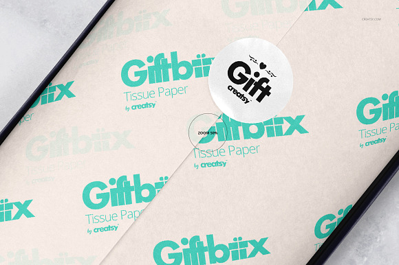 GiftBox Wrapping Tissue Paper Mockup in Product Mockups - product preview 13