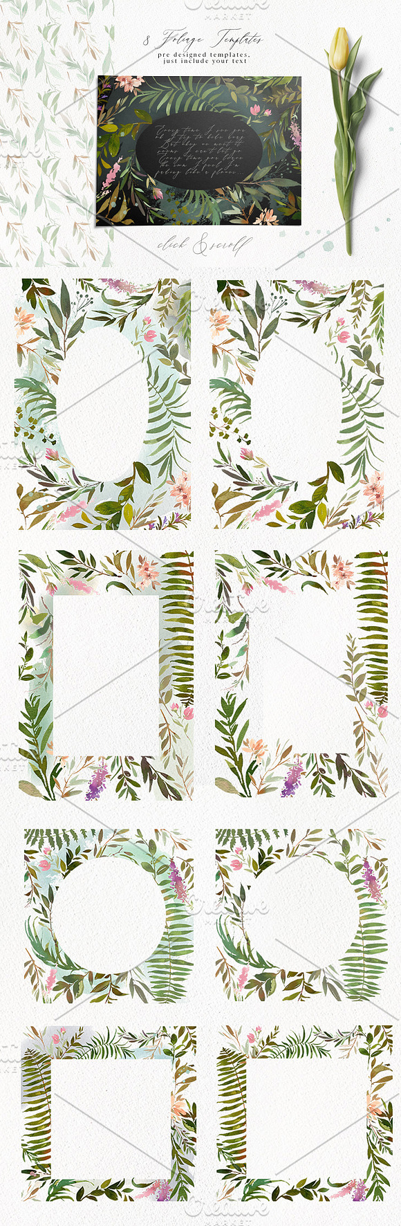 Forest - Green Watercolor Bundle in Illustrations - product preview 15